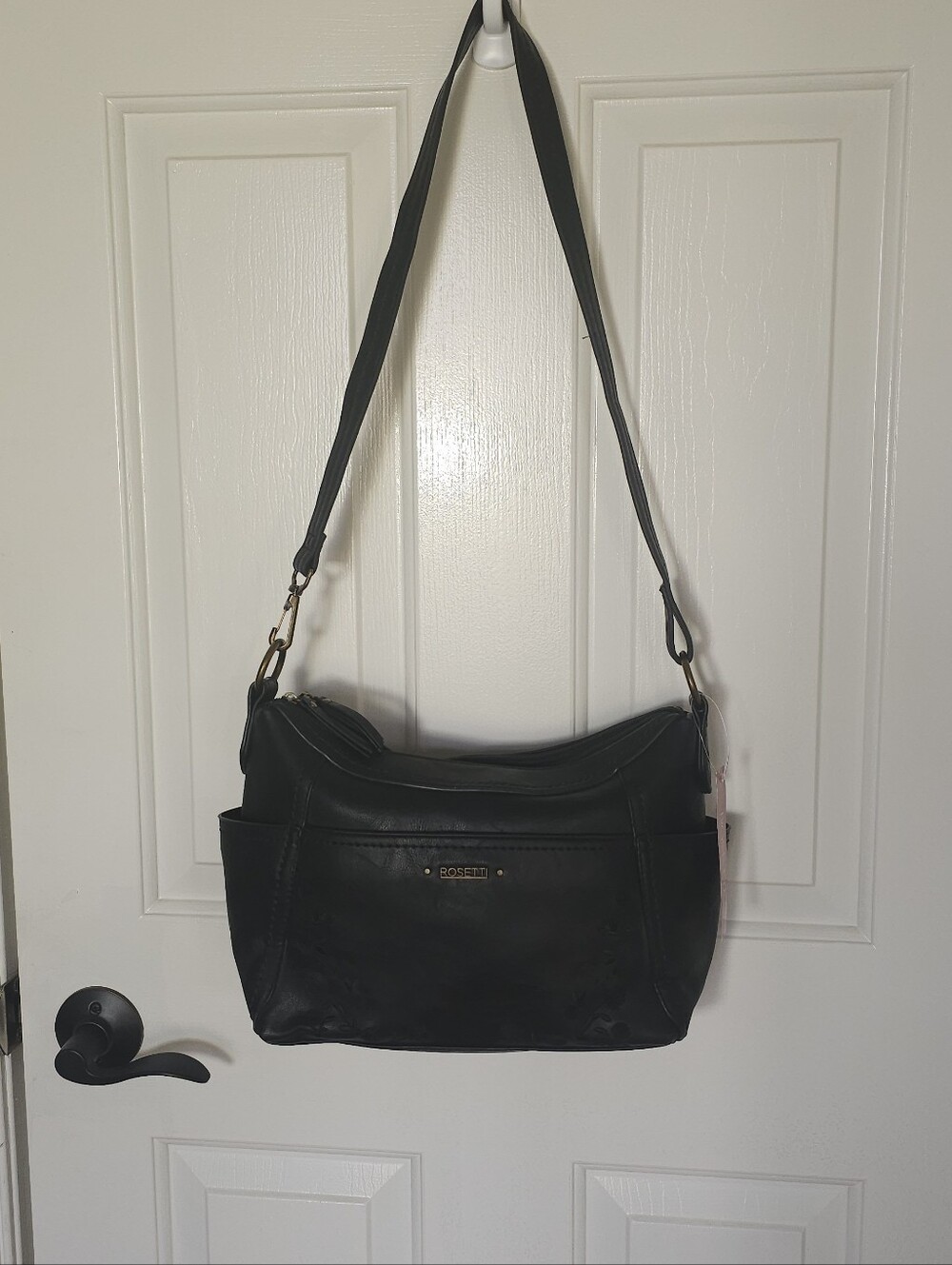 NWT Rosetti Black Floral Embossed Convertible Shoulder Crossbody Bag